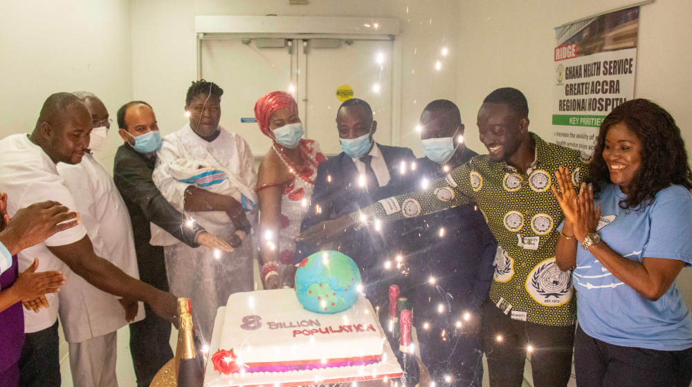 UNFPA Ghana and partners welcoming the 8 billionth baby with style.