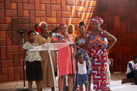 Mothers seeking further information at the programme
