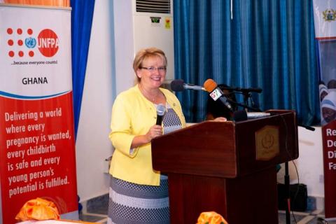 The Canadian High Commissioner to Ghana Ms Heather Cameron addressing the gathering