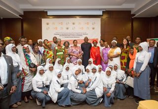 First Lady of Ghana in a group photo with participants