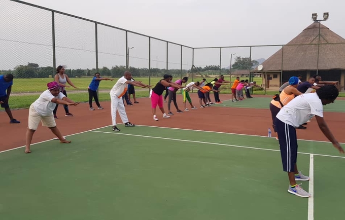 Fitness session for staff