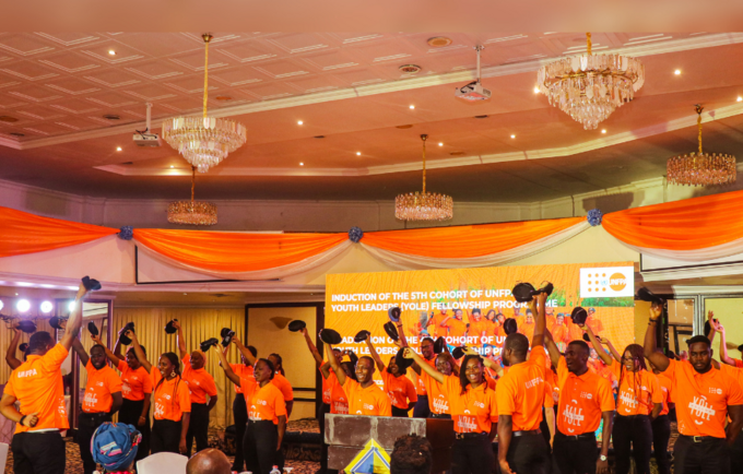 The 5th Cohort of UNFPA Ghana Youth Leaders (YoLe) Fellows at their induction ceremony.
