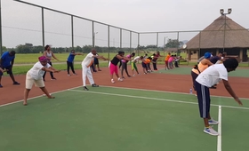 Fitness session for staff