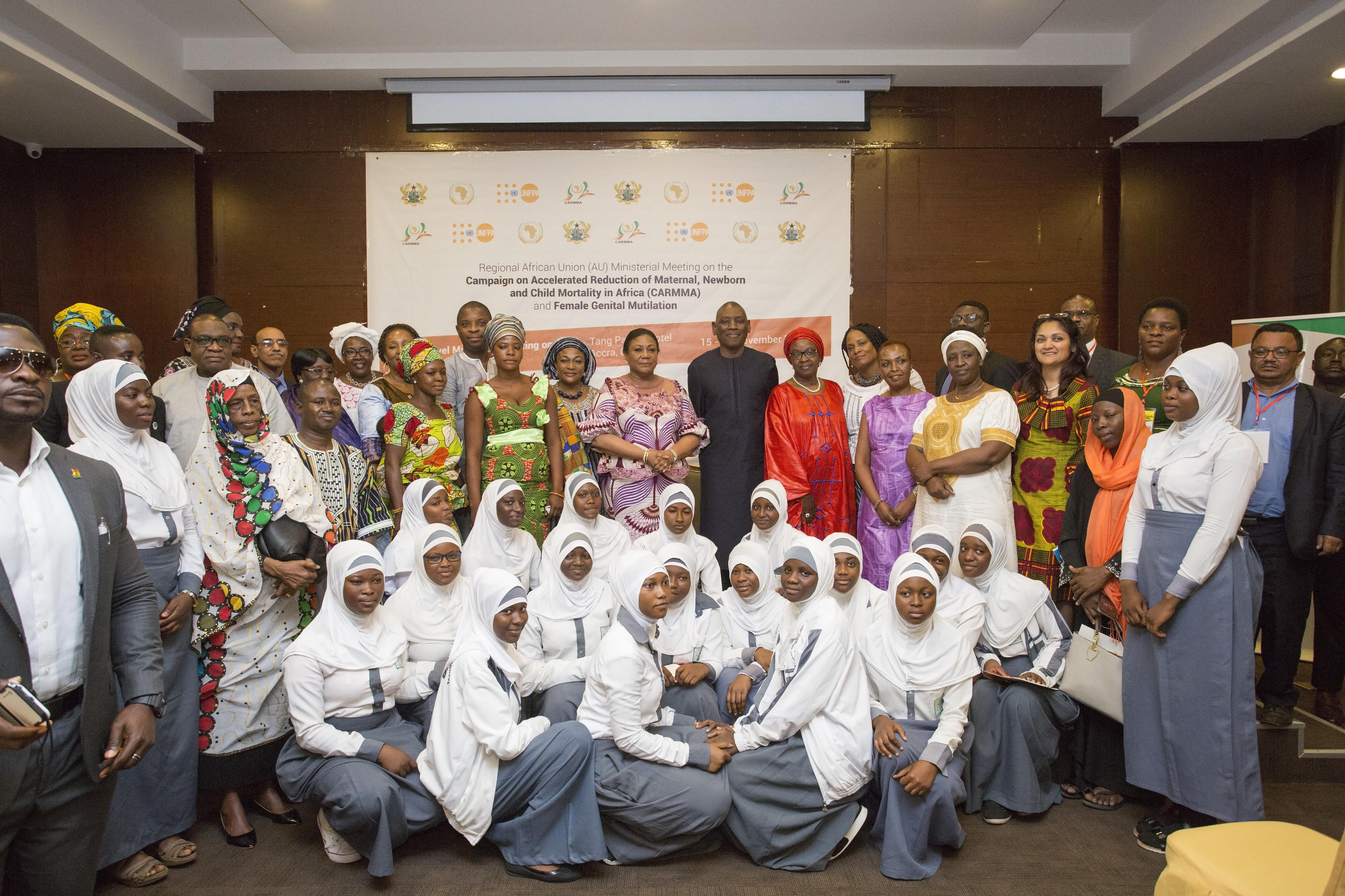 First Lady of Ghana in a group photo with participants