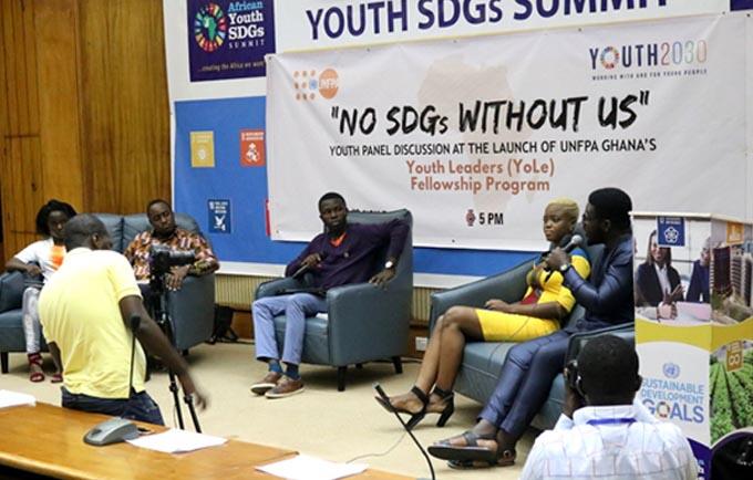 Panelists, during the “No SDGs Without Us” discussions at the 2nd Youth SDGs Summit