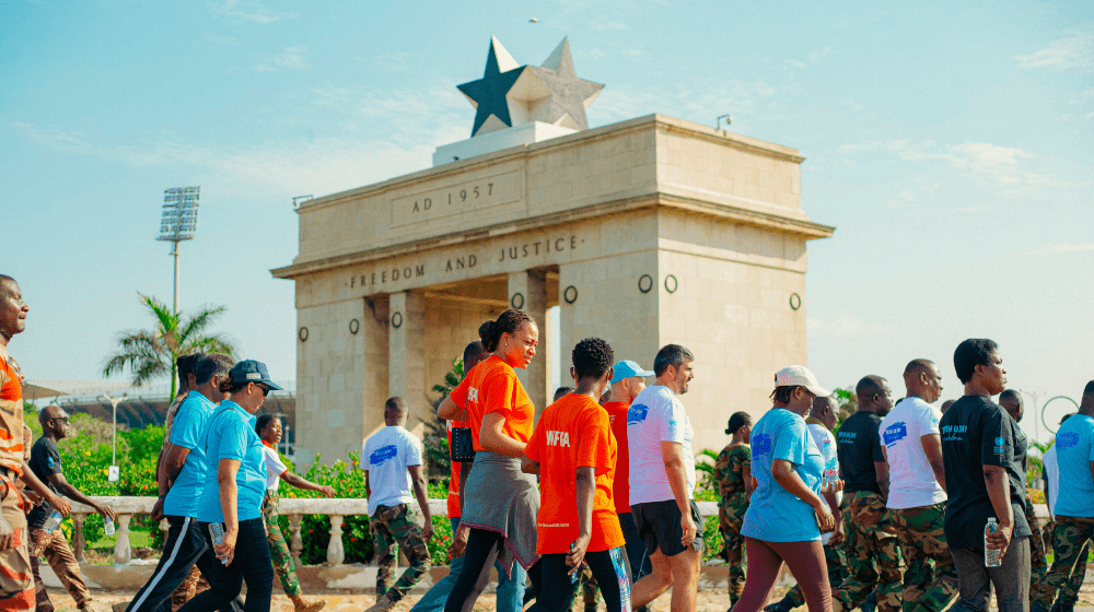 Some of the UN Staff and personnel walking in Accra, Ghana's capital. Photo: UNFPA Ghana/Ralph Dassah