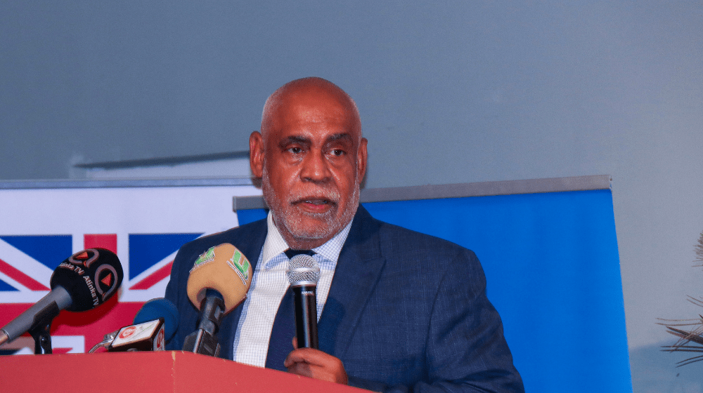 UN Resident Coordinator in Ghana, Mr. Charles Abani speaking at the 16 Days of Activism awards ceremony.