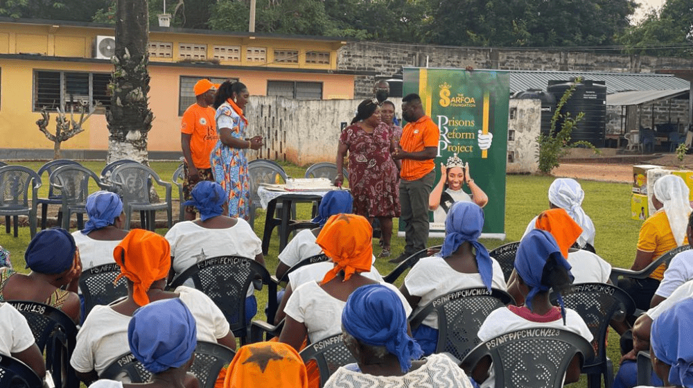 Inmates at the sensitization session on SGBV.