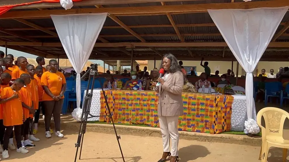 Hon Elvis Morris Donkor inaugurates Community Orange Ambassadors in the AAK Constituency in the Central Region.