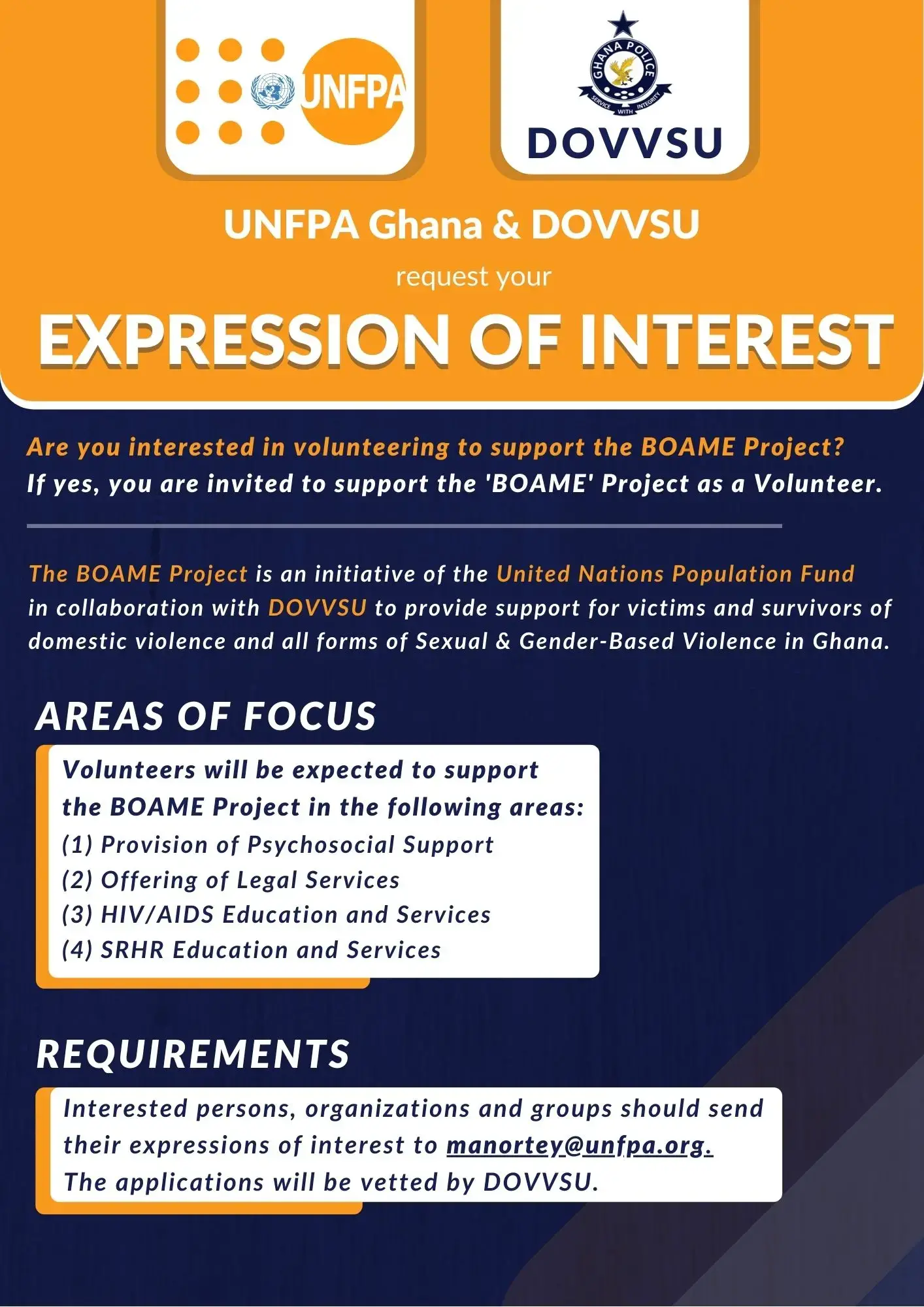 BOAME Project, Expression of Interest