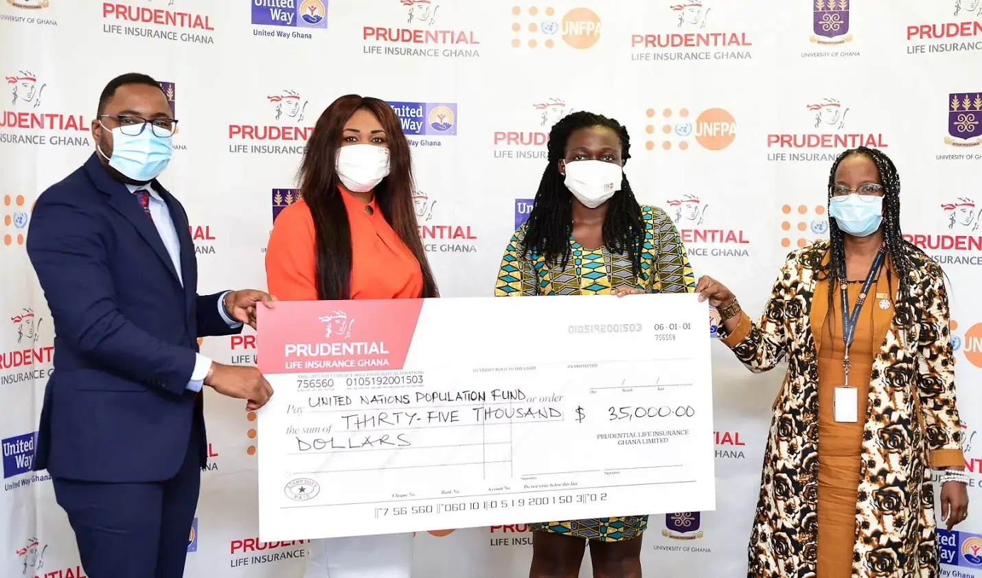 The Prudential Life Insurance Ghana assists UNFPA to cater for the needs of the vulnerable during COVID 19 pandemic