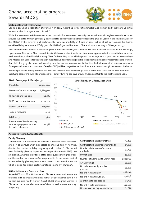 Ghana Accelerating Progress Towards MDG5